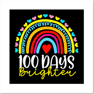 Rainbow 100 Days Of School 100 Days Brighter Kids Posters and Art